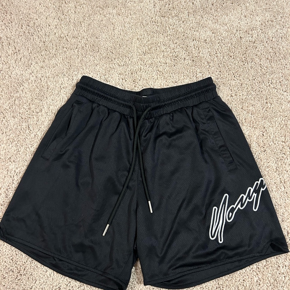 YoungLA Black Athletic Shorts with Elastic Waistband size “M” worn twice
